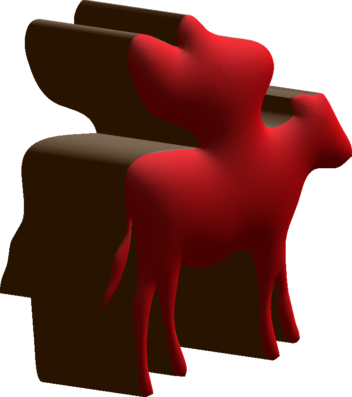 Il dolce del Premio, Ipotesi A: un cioccolatino a due strati di cioccolato fondente e glassa al lampone, ricavato da stampi in silicone.